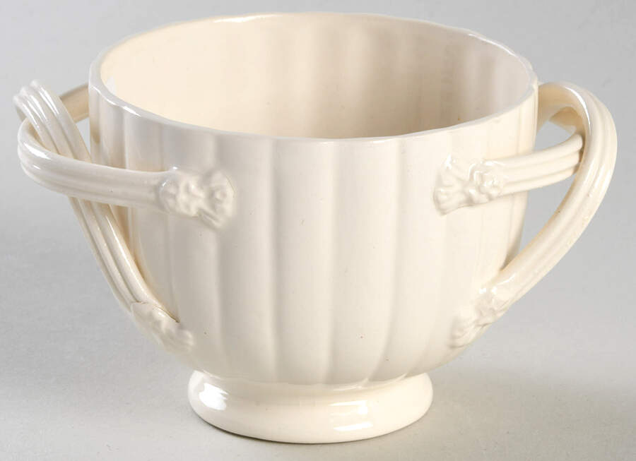 Creamware Solid Sugar Bowl No Lid by Hartley Greens-1