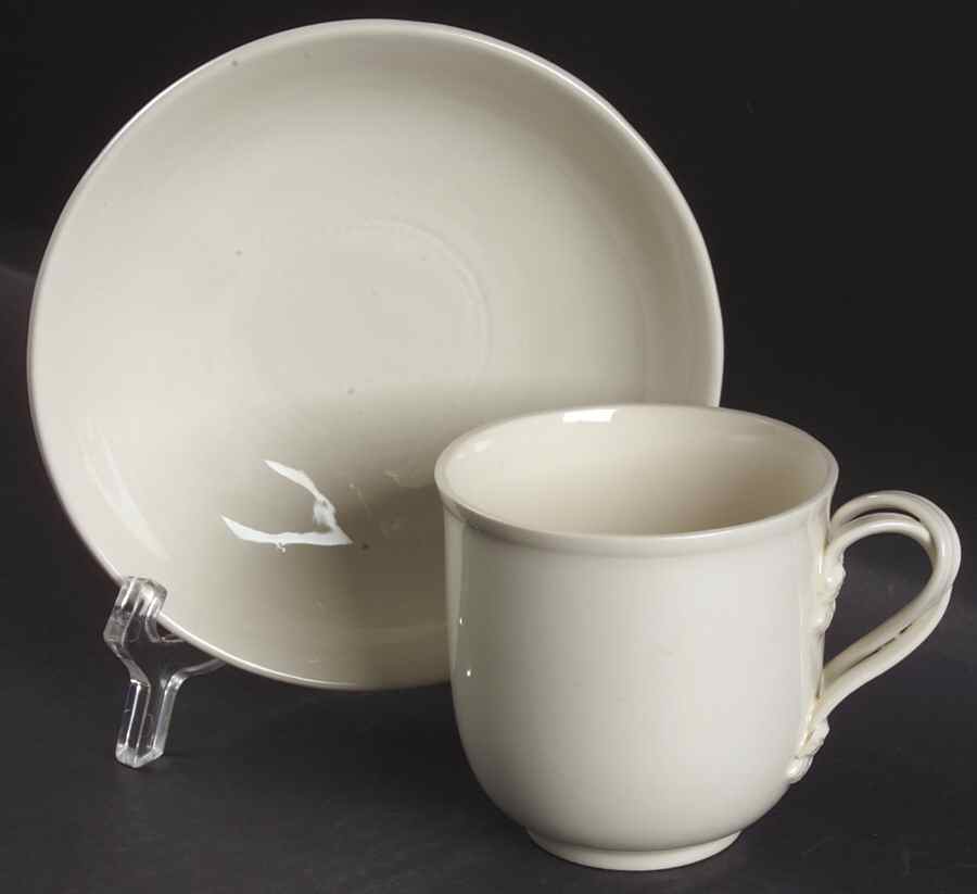 Creamware Solid Chocolate Cup & Saucer Set by Hartley Greens-1