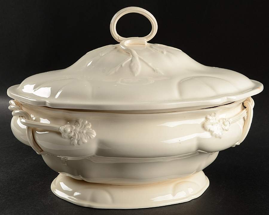 Creamware Solid Tureen &  Lid by Hartley Greens-1