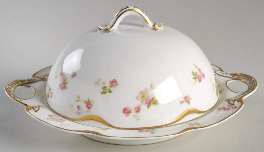 H1702 Round Covered Butter with Strainer by Haviland-1