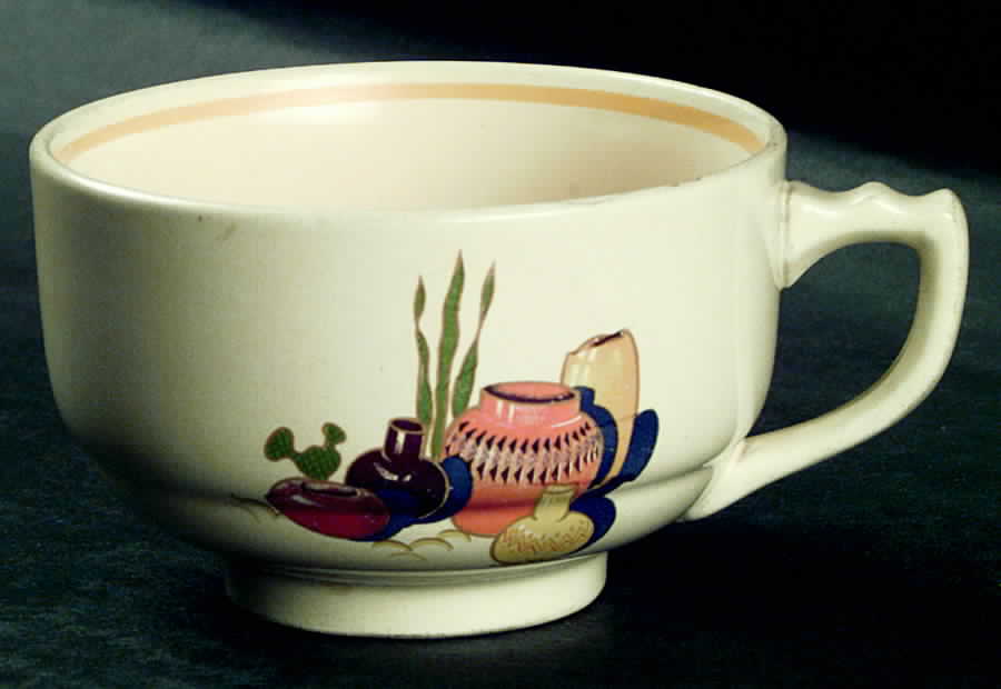 Mexicana (Century, Yellow Band) Flat Cup by Homer Laughlin -1