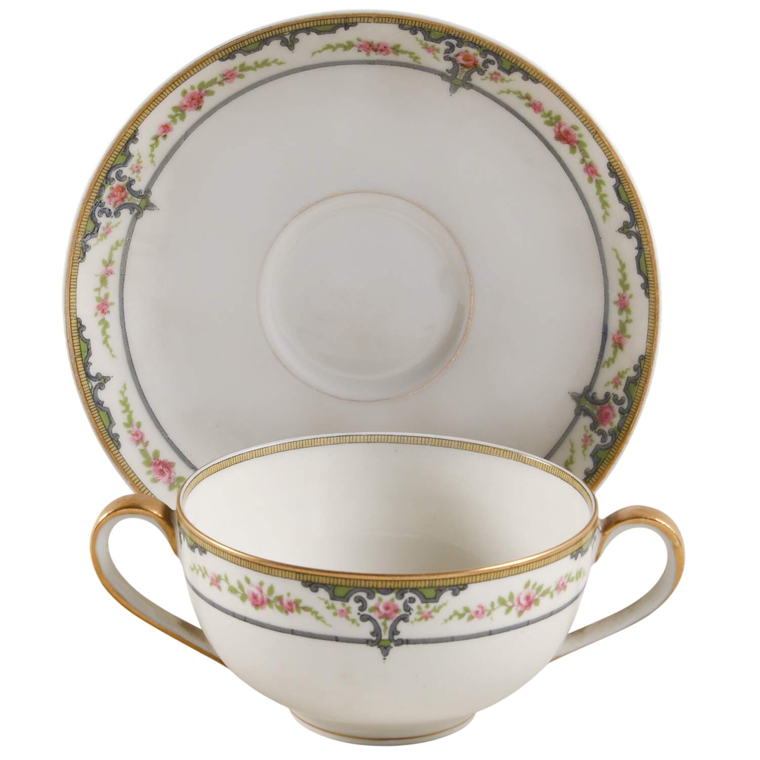 Schleiger 618-1 Bouillon Cup & Saucer by Haviland-1