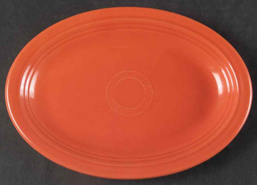 Fiesta Mango Red (Orange) (Ironstone) Underplate for Open Sauce Boat by Homer Laughlin -1