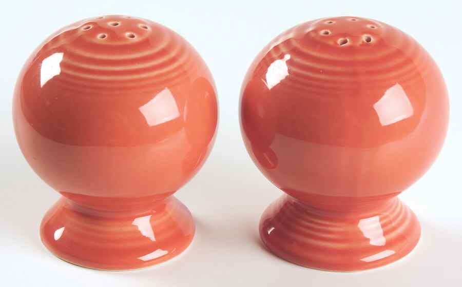 Fiesta Mango Red (Orange) (Ironstone) Salt & Pepper Set by Homer Laughlin -1