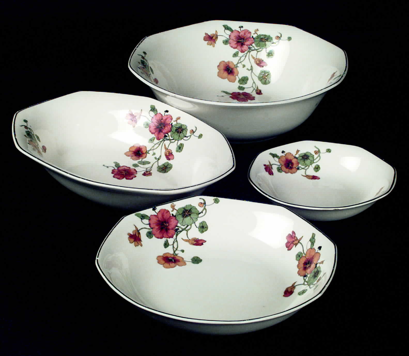 Y43 (Black Trim) 7" Round Vegetable Bowl by Homer Laughlin -1