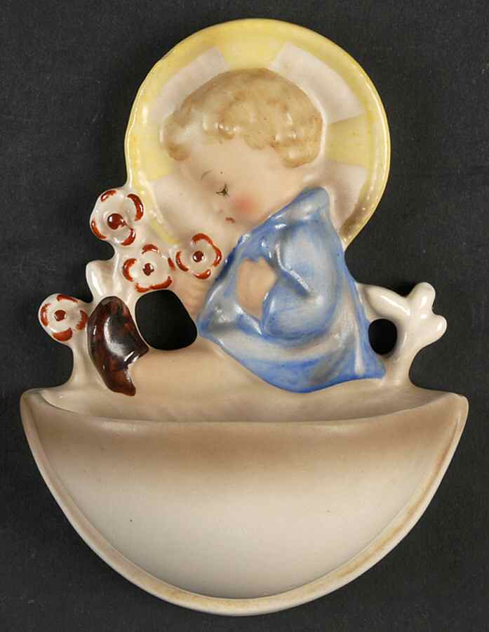 Child with Flowers Holy Water Font Tm2-Holy Water Font, Child With Flowers - Boxed by M.I. Hummel-1