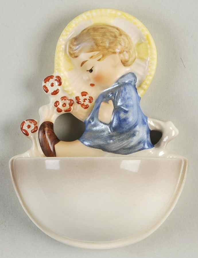 Child with Flowers Holy Water Font Tm6--Holy Water Font, Child With Flowers - Boxed by M.I. Hummel-1