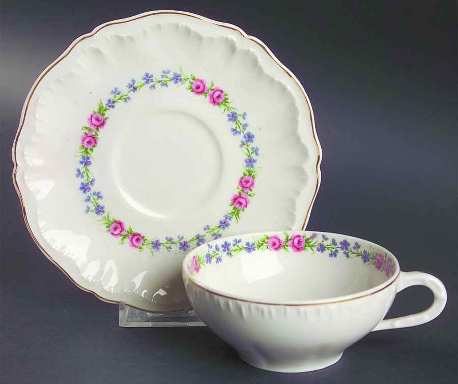 Nancy Flat Cup & Saucer Set by Haviland-1