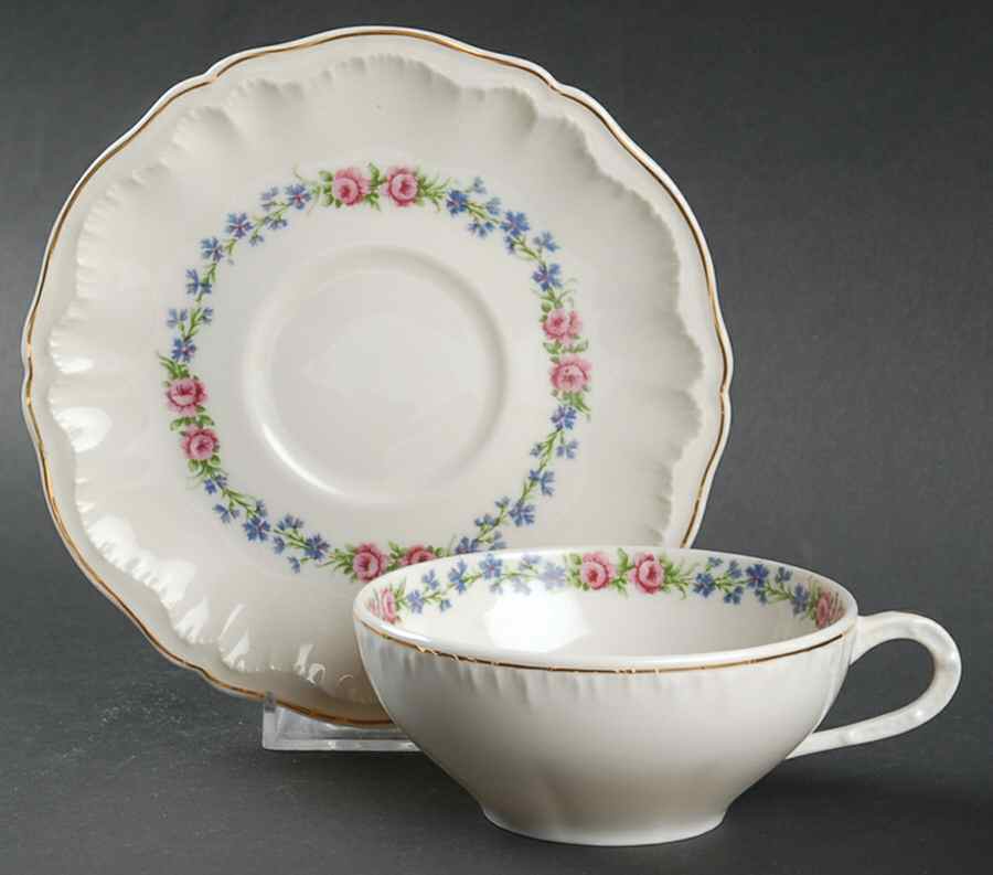 Nancy Flat Cup & Saucer Set by Haviland-1