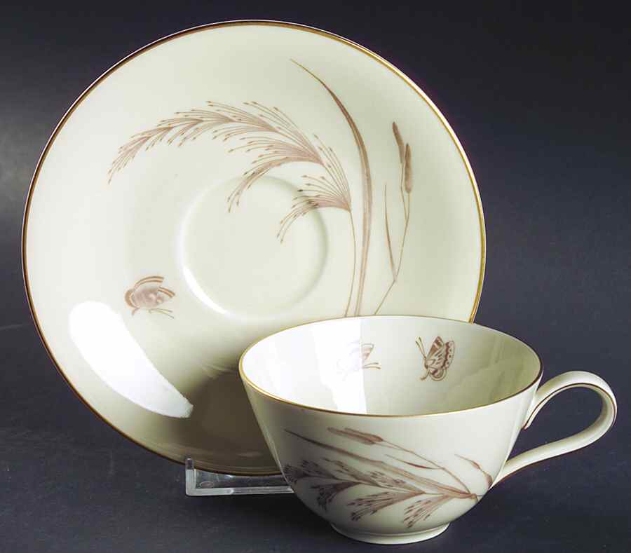 16806 Cream Flat Cup & Saucer Set by Heinrich - H&C-1