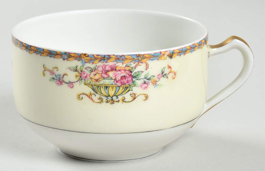 Commodore (Orange Trim) Flat Cup by Haviland-1