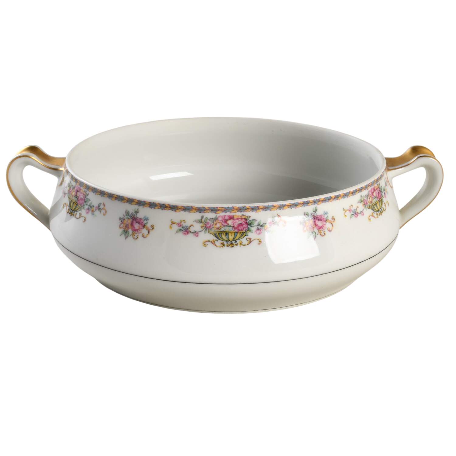 Commodore (Orange Trim) Round Vegetable No Lid by Haviland-1