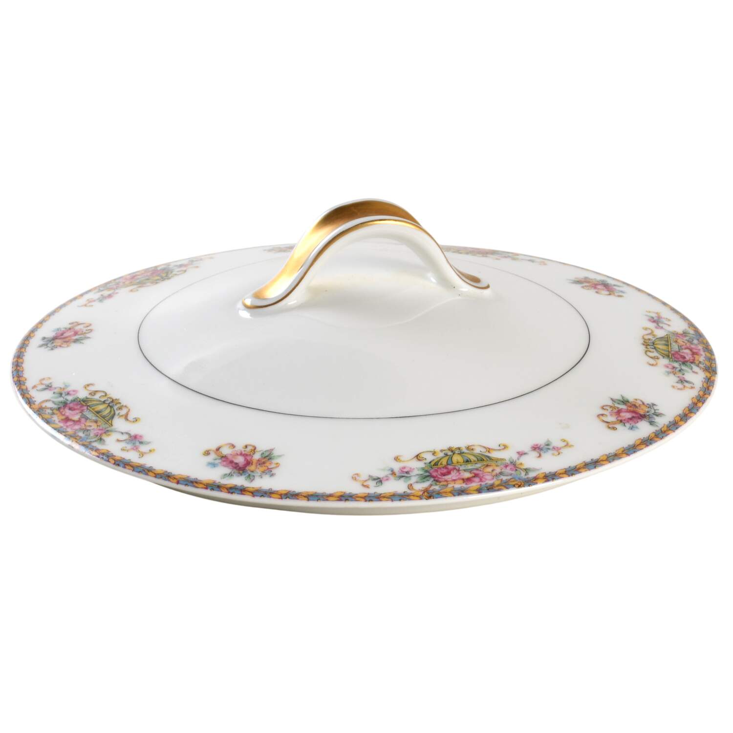 Commodore (Orange Trim) Lid for Round Vegetable by Haviland-1
