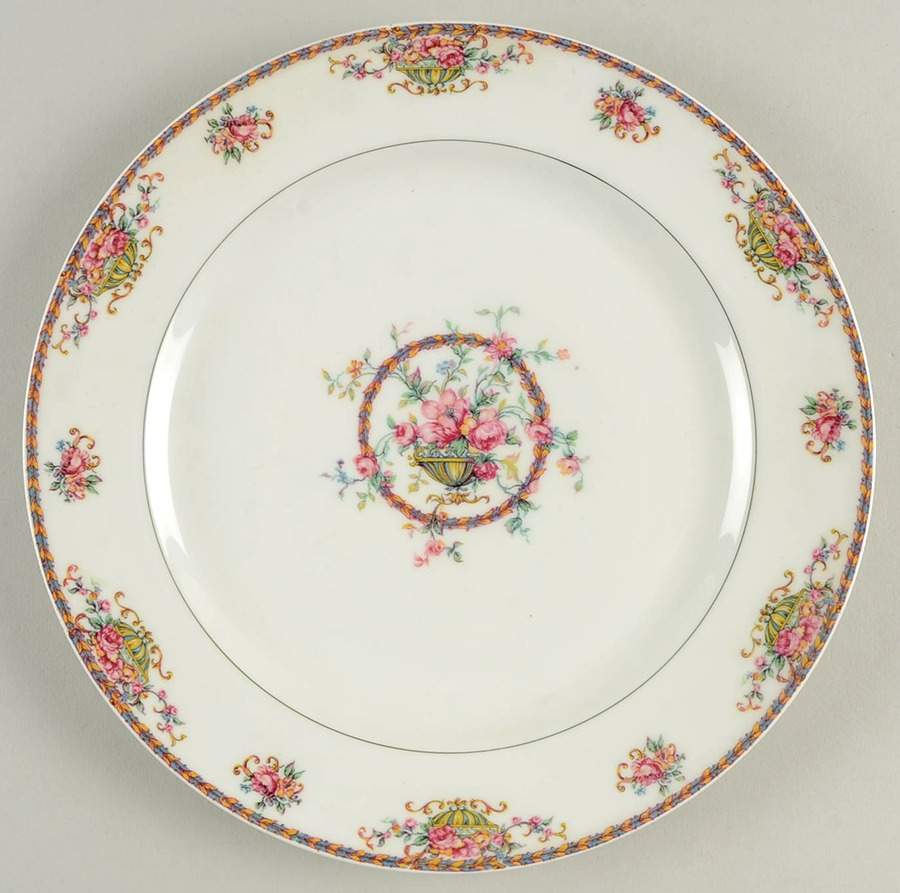 Commodore (Orange Trim) Dinner Plate by Haviland-1