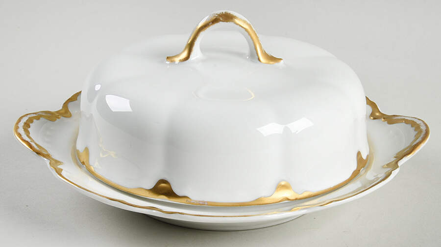 H1768 Round Covered Butter with Strainer by Haviland-1