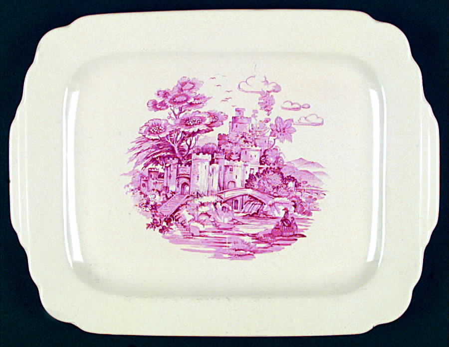 Old English Scene 11" Oval Serving Platter by Homer Laughlin -1