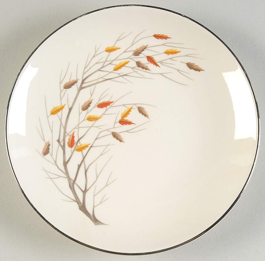Autumn Song (Platinum) Bread & Butter Plate by Homer Laughlin -1