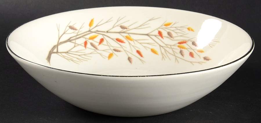 Autumn Song (Platinum) 8" Round Vegetable Bowl by Homer Laughlin -1