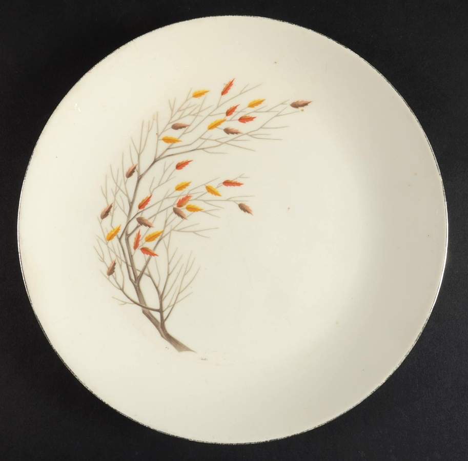 Autumn Song (Platinum) Luncheon Plate by Homer Laughlin -1
