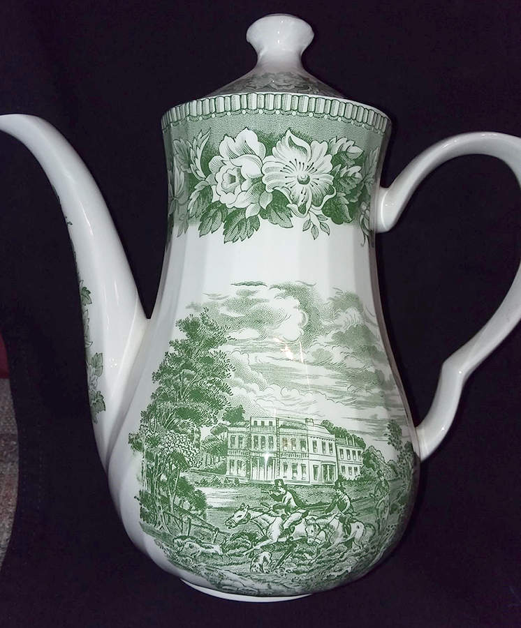 England's Heritage Green Coffee Pot & Lid by H Aynsley & Co-1