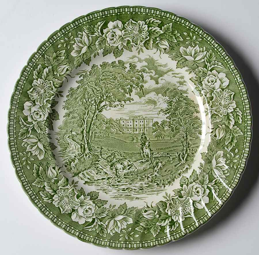 England's Heritage Green Dinner Plate by H Aynsley & Co-1