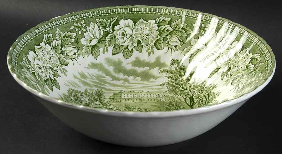 England's Heritage Green 9" Round Vegetable Bowl by H Aynsley & Co-1