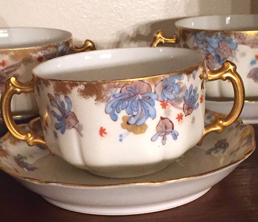 H1807 Flat Bouillon Cup & Saucer by Haviland-1