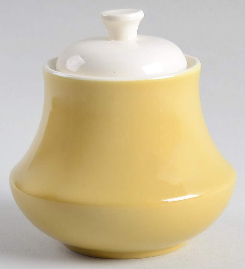 Marigold (Large Yellow Flowers) Sugar Bowl & Lid by Homer Laughlin -1
