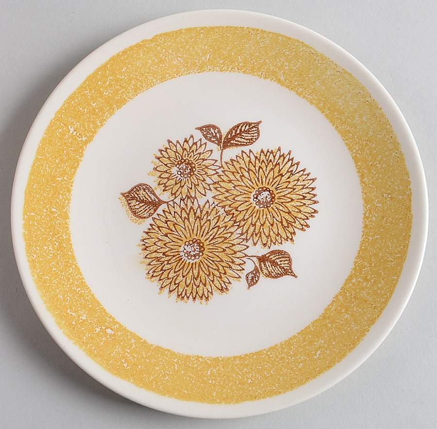 Marigold (Large Yellow Flowers) Salad Plate by Homer Laughlin -1