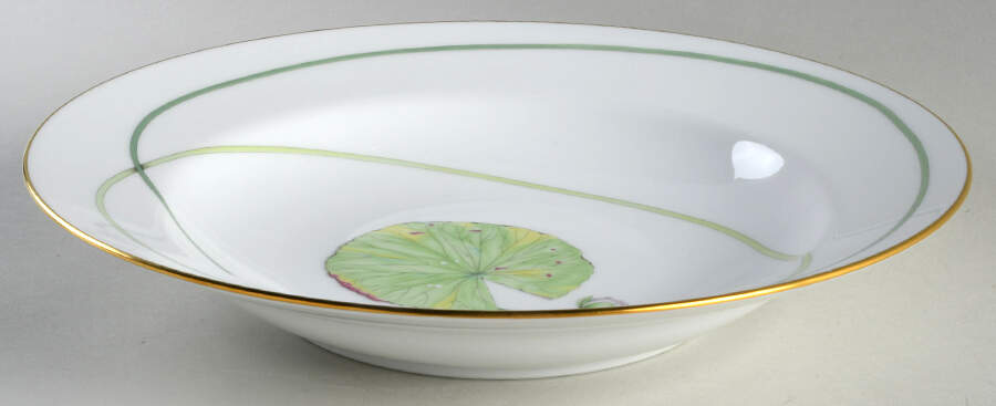 Nil (Gold Trim) 11" Deep Round Platter by Hermes-1