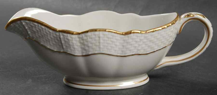 HER30 (LIGHT BASKETWEAVE) Open Sauce Boat by Herend-1
