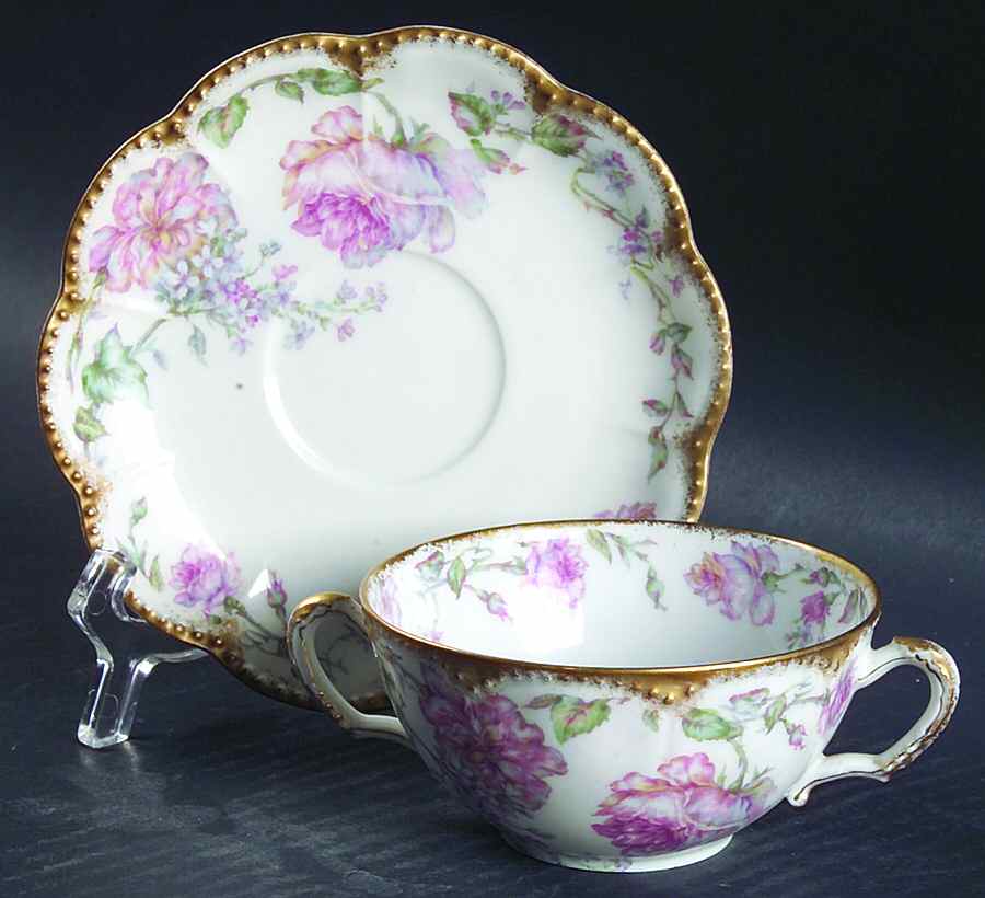 H1878 Flat Bouillon Cup & Saucer by Haviland-1