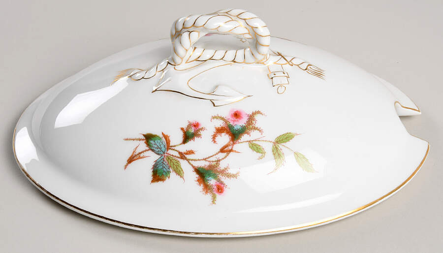 Moss Rose (Thin Gold Trim) Lid for Tureen by Haviland-1