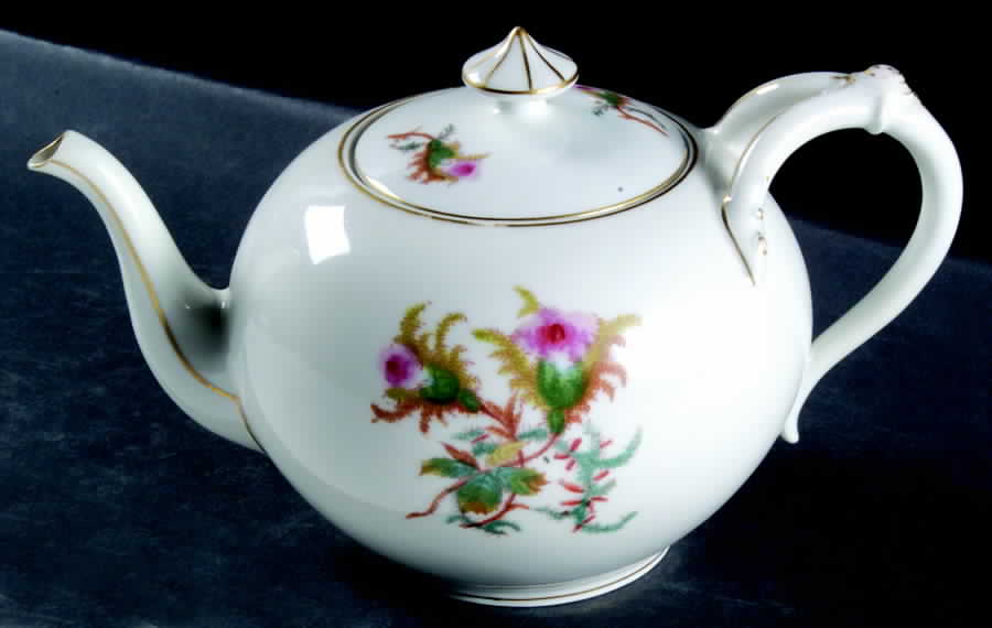 Moss Rose (Thin Gold Trim) Teapot & Lid by Haviland-1