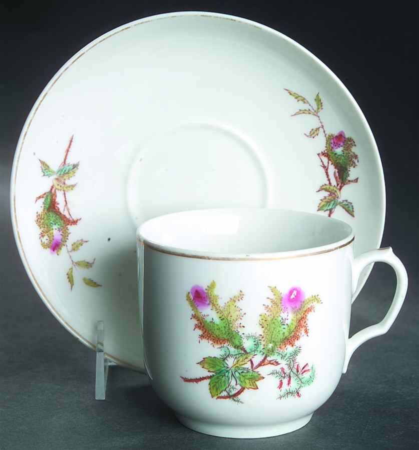 Moss Rose (Thin Gold Trim) Oversized Cup & Saucer Set by Haviland-1