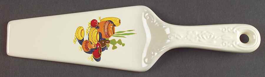 Mexicana (Kitchen Kraft, Red Band) Solid Ceramic Pie/Cake Server by Homer Laughlin -1