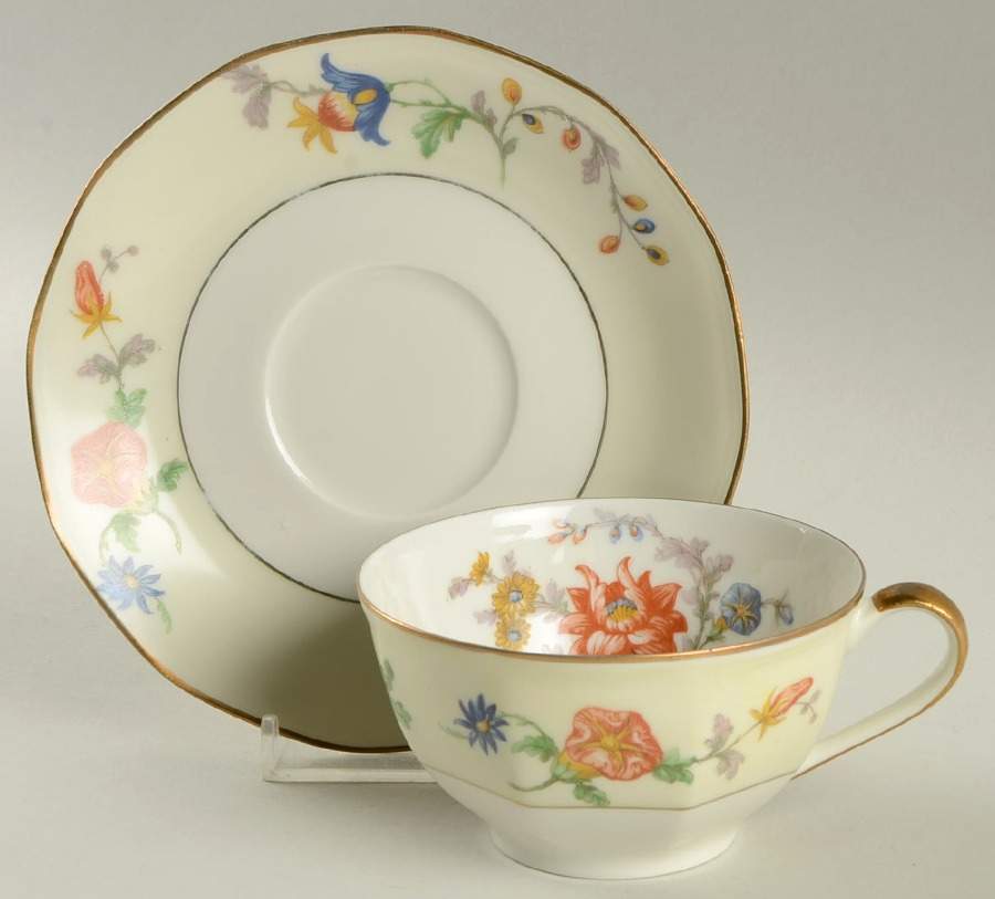 Pierrefonds Flat Cup & Saucer Set by Haviland-1