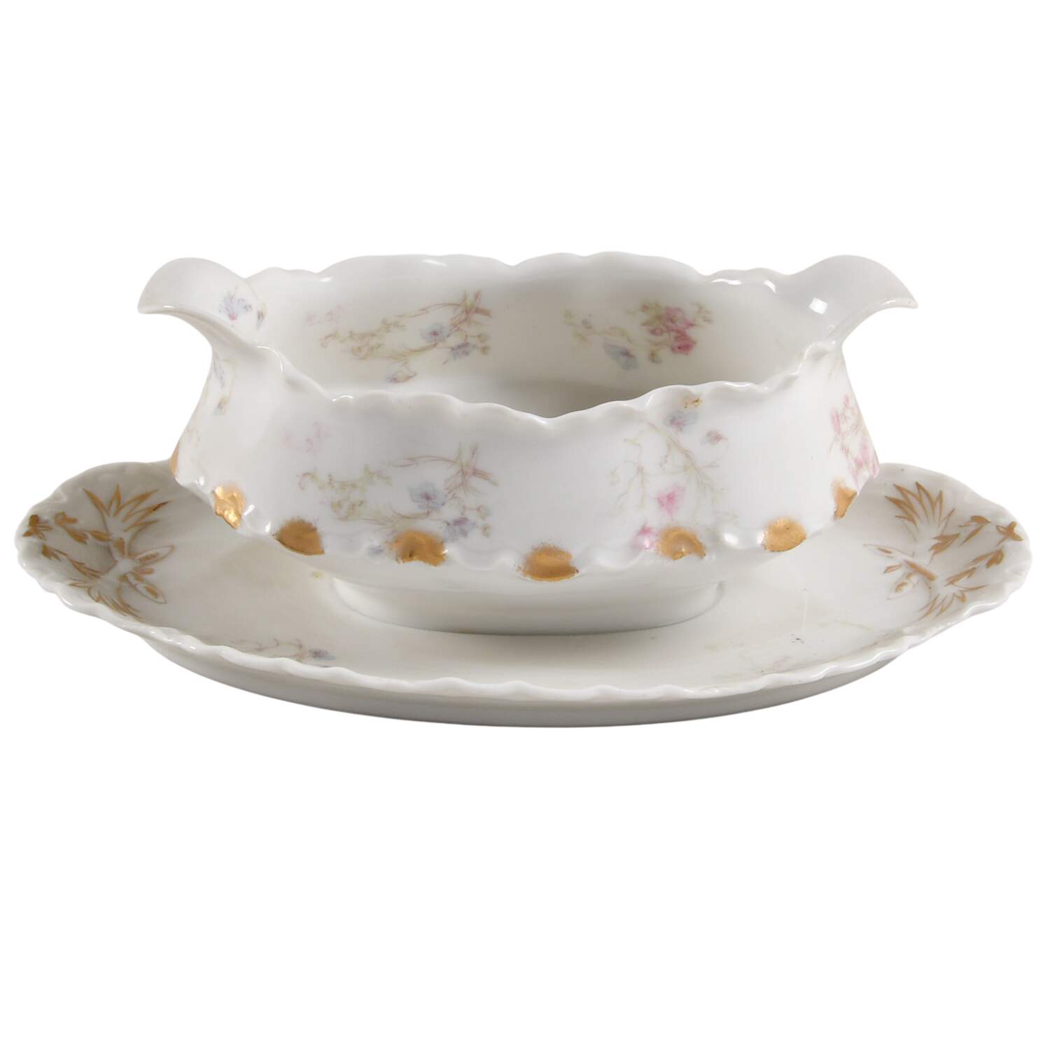 Schleiger 49-1 Gravy Boat with Attached Underplate by Haviland-1