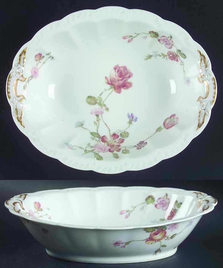H2038 10" Oval Vegetable Bowl by Haviland-1