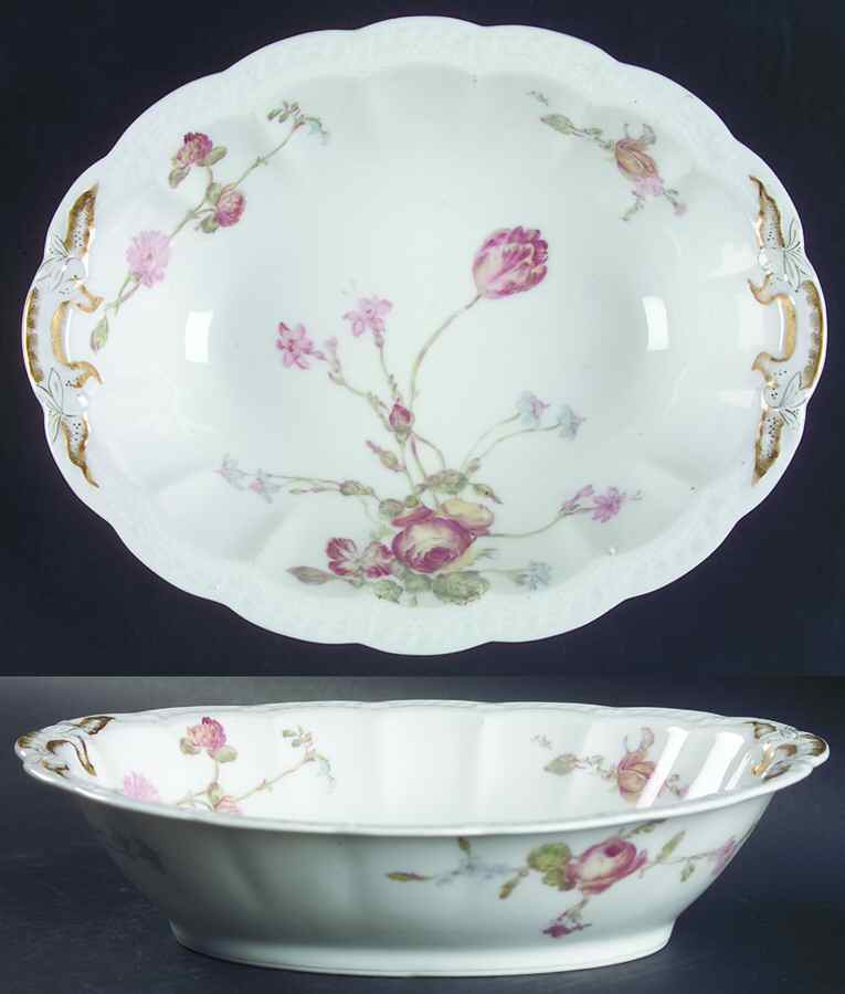 H2038 10" Oval Vegetable Bowl by Haviland-1