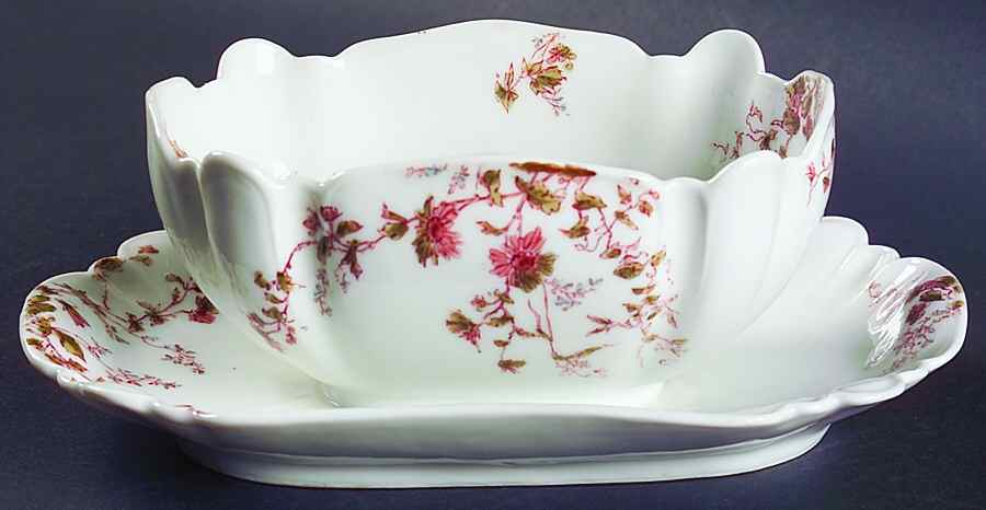 Schleiger 1157-2 Gravy Boat with Attached Underplate by Haviland-1