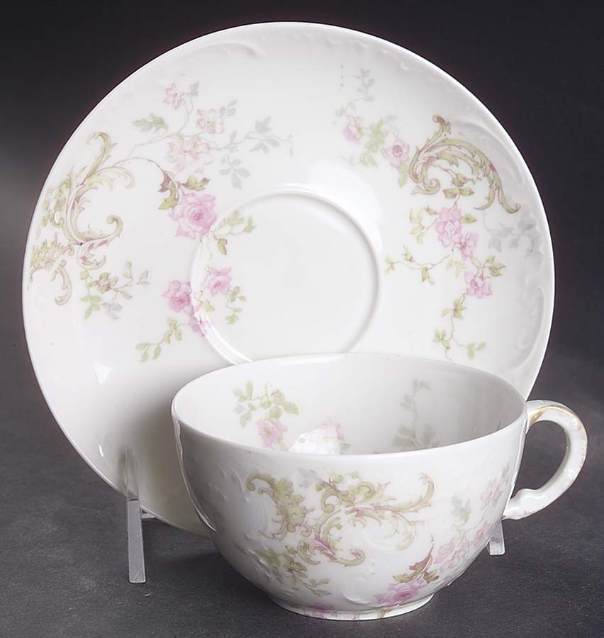 Schleiger 144-4 Flat Cup & Saucer Set by Haviland-1