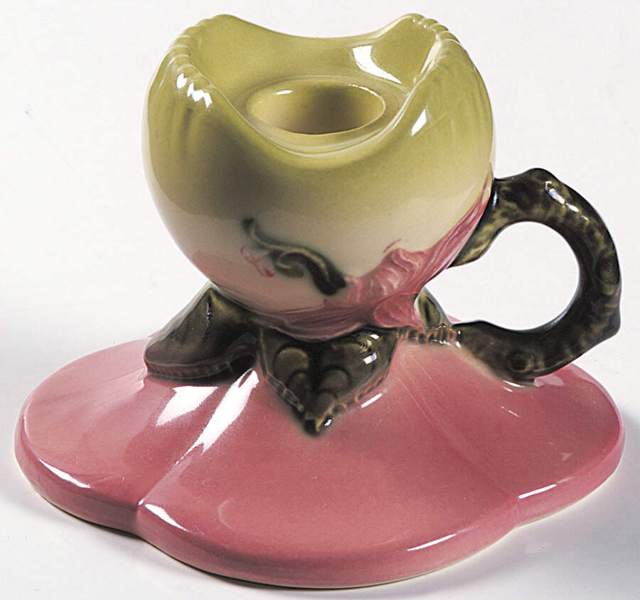 Woodland Chartreuse Pink (Glossy) Candleholder by Hull-1