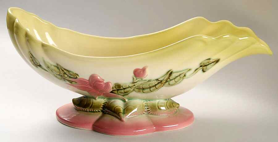 Woodland Chartreuse Pink (Glossy) Centerpiece/Console Bowl by Hull-1