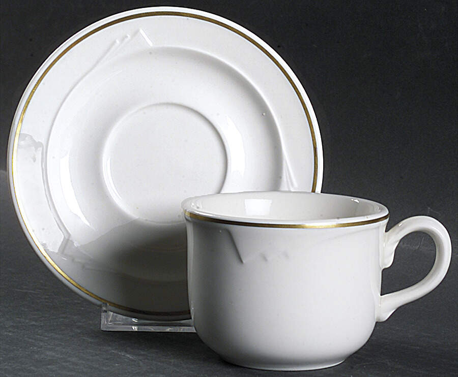 Golden Bay Flat Cup & Saucer Set by Homer Laughlin -1
