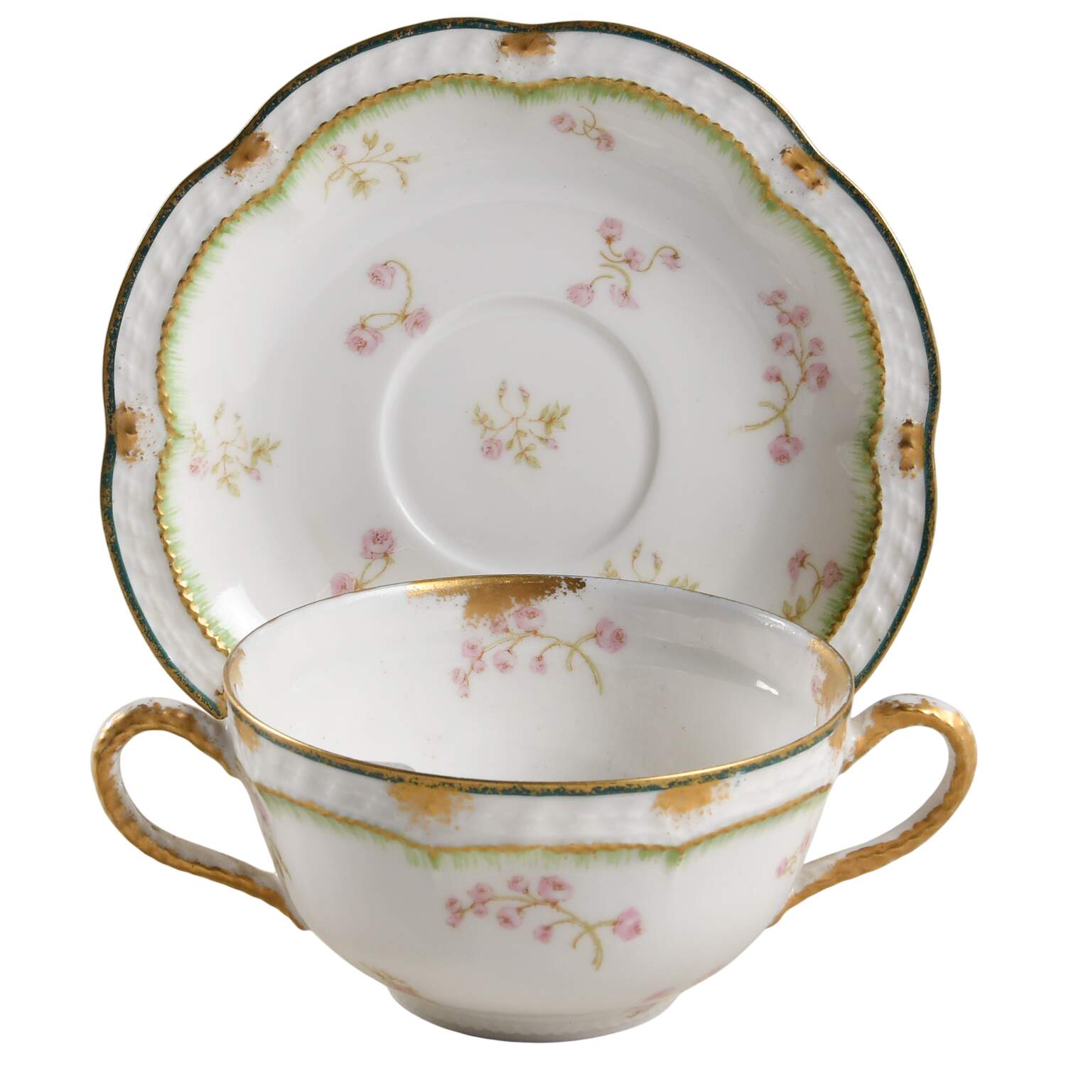 H2241 Flat Bouillon Cup & Saucer by Haviland-1