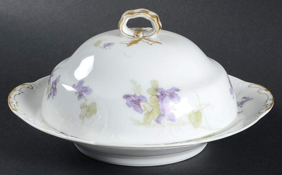 Schleiger 253-1 Round Covered Butter with Strainer by Haviland-1