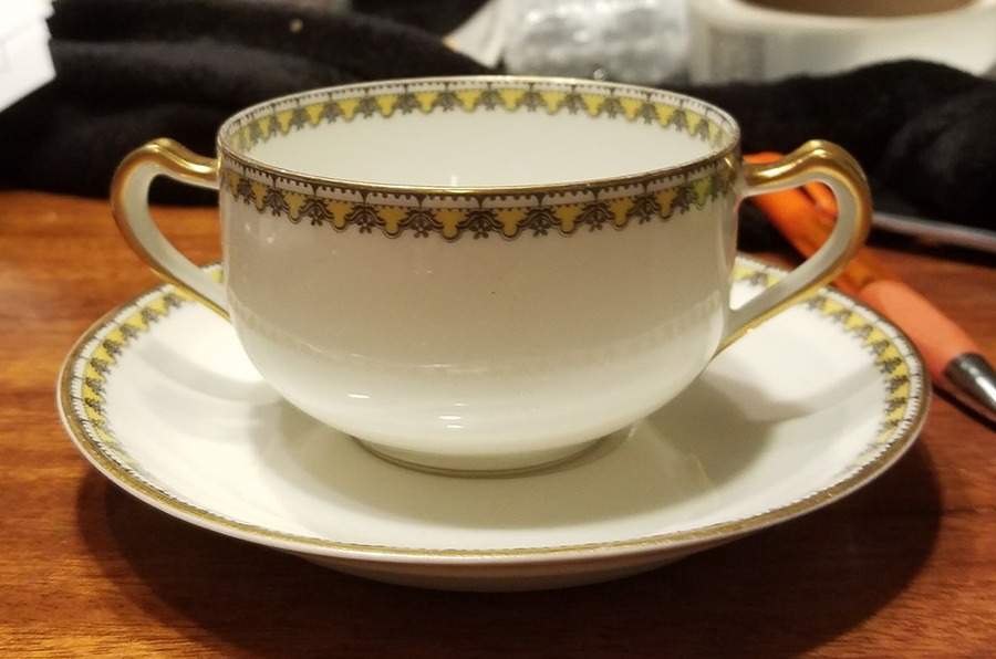 H2259 Flat Bouillon Cup & Saucer by Haviland-1
