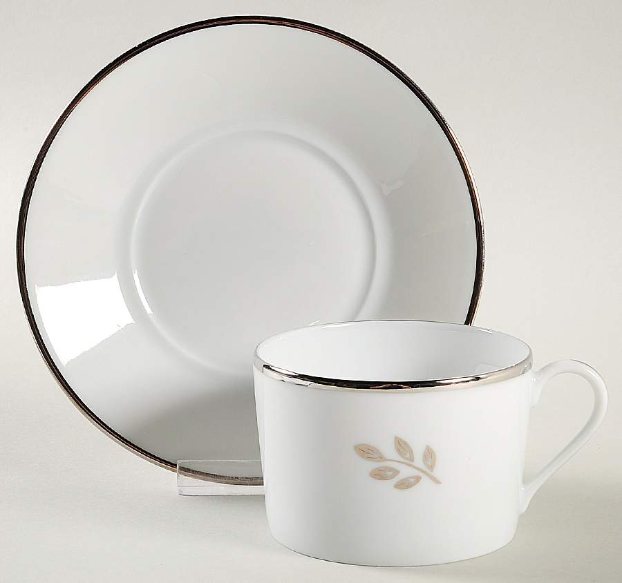 Florentine Platinum Flat Cup & Saucer Set by Haviland-1