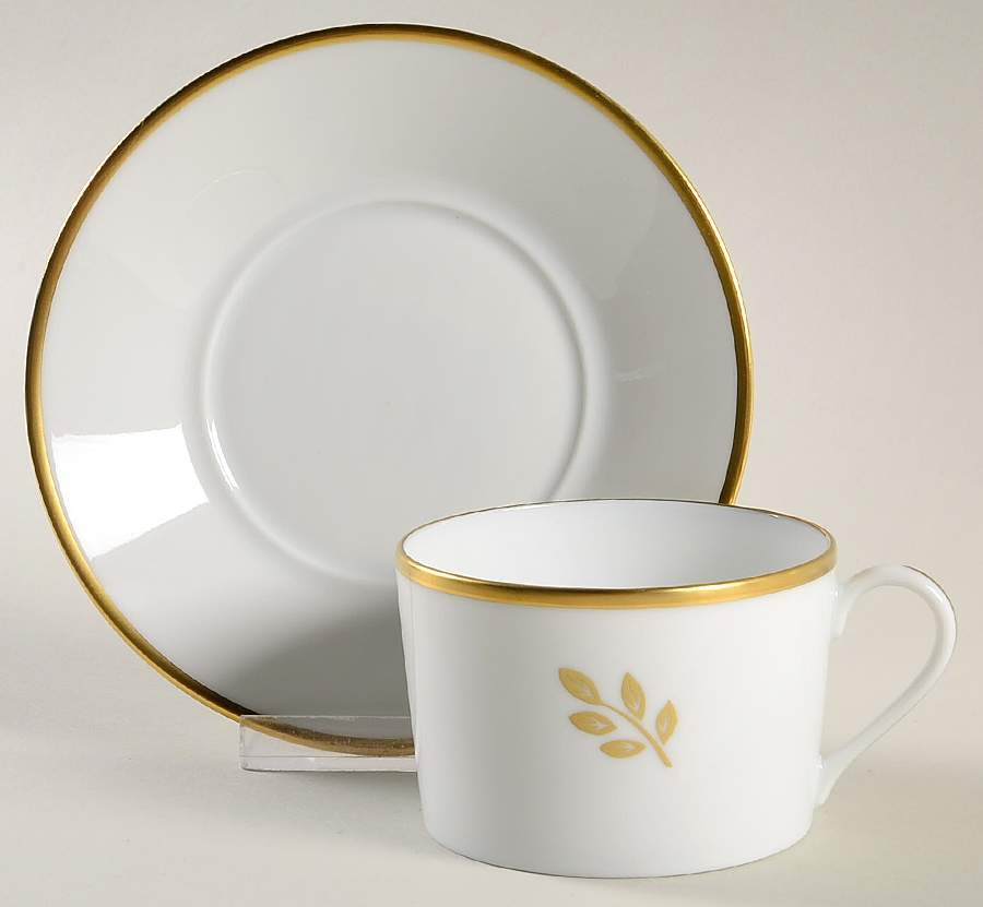 Florentine Gold Flat Cup & Saucer Set by Haviland-1